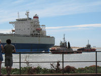 Empty ore carrier coming in